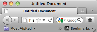 A screenshot of Safari web browser showing 'Untitled Document' as the title of the web page.